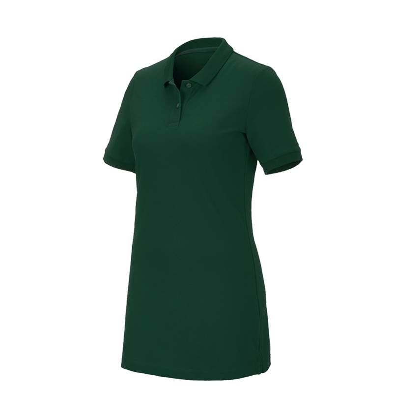 Themen: e.s. Piqué-Polo cotton stretch, Damen, long fit + grün 2