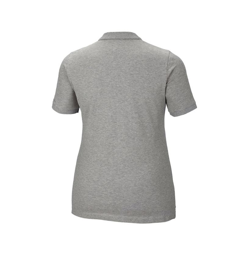 Shirts & Co.: e.s. Piqué-Polo cotton stretch, Damen, plus fit + graumeliert 3