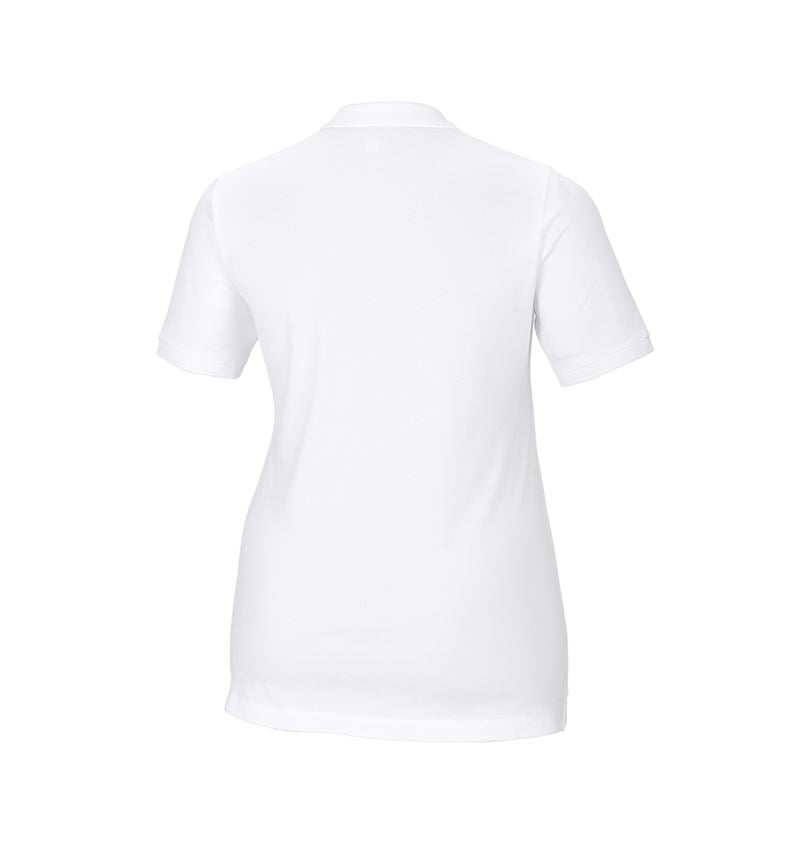 Themen: e.s. Piqué-Polo cotton stretch, Damen, plus fit + weiß 3