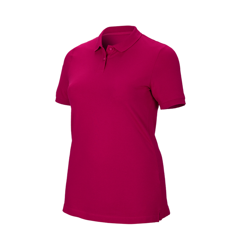 Shirts & Co.: e.s. Piqué-Polo cotton stretch, Damen, plus fit + beere 2