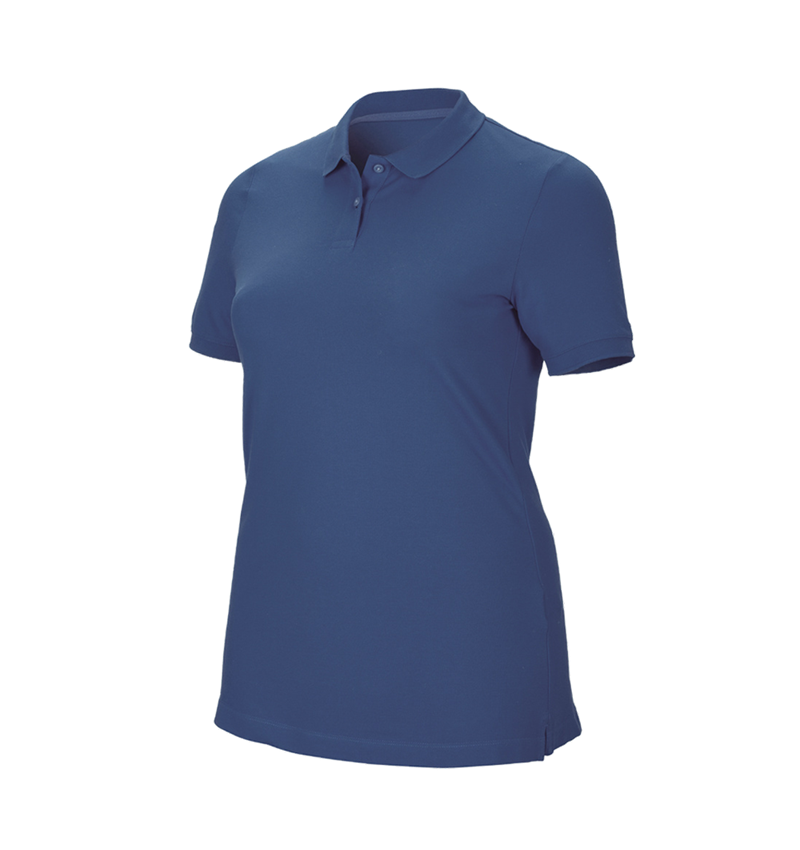 Shirts & Co.: e.s. Piqué-Polo cotton stretch, Damen, plus fit + kobalt 2