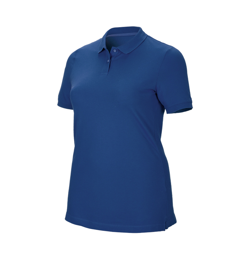 Shirts & Co.: e.s. Piqué-Polo cotton stretch, Damen, plus fit + alkaliblau 2
