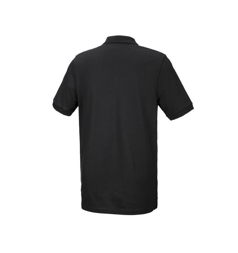 Shirts & Co.: e.s. Piqué-Polo cotton stretch, long fit + schwarz 3