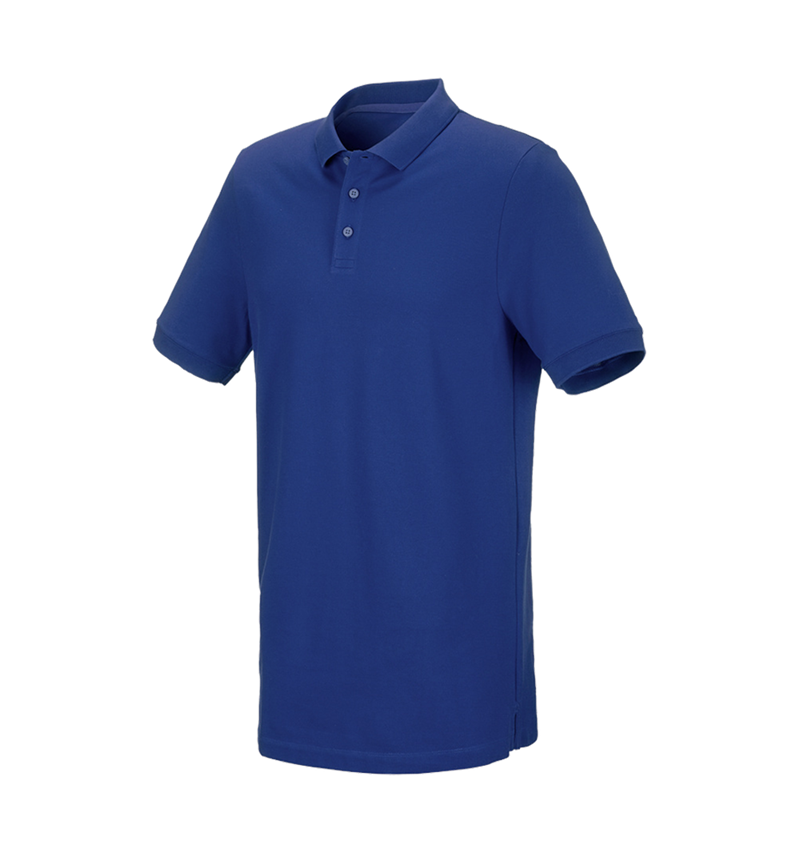 Shirts & Co.: e.s. Piqué-Polo cotton stretch, long fit + kornblau 2