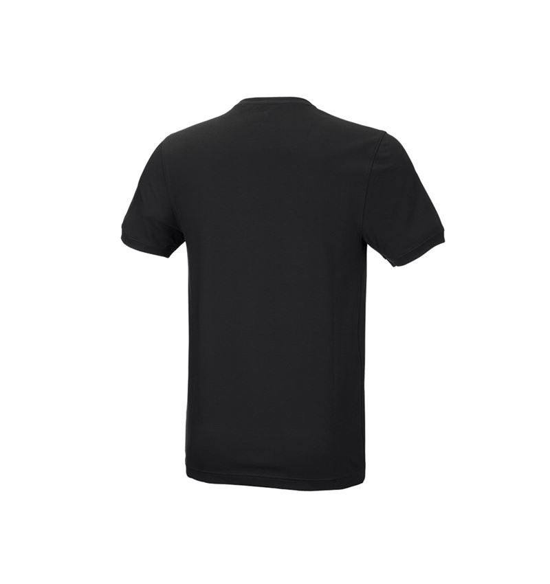 Shirts & Co.: e.s. T-Shirt cotton stretch, slim fit + schwarz 3