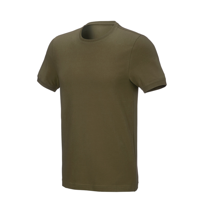 Shirts & Co.: e.s. T-Shirt cotton stretch, slim fit + schlammgrün 2