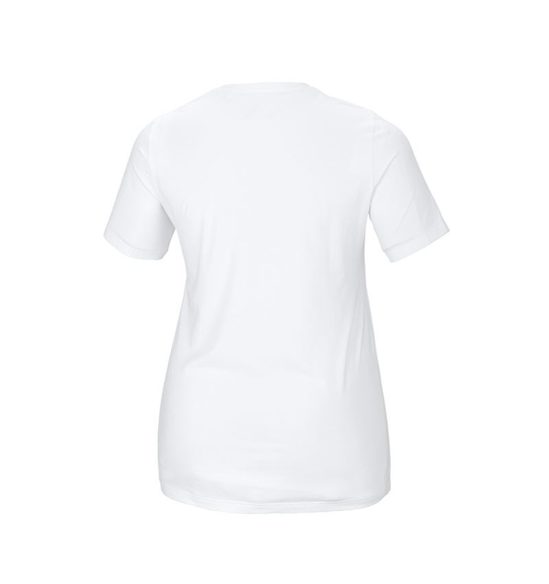 Shirts & Co.: e.s. T-Shirt cotton stretch, Damen, plus fit + weiß 3