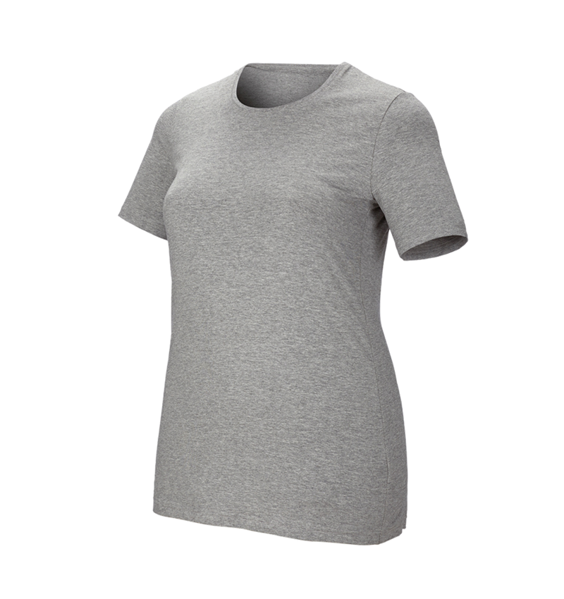 Shirts & Co.: e.s. T-Shirt cotton stretch, Damen, plus fit + graumeliert 2