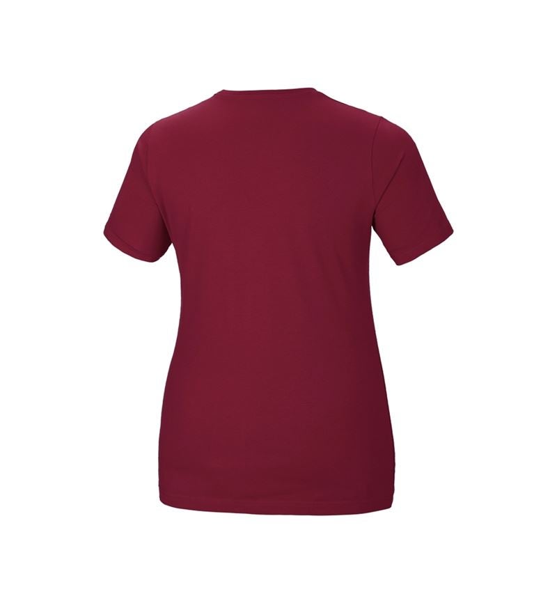 Shirts & Co.: e.s. T-Shirt cotton stretch, Damen, plus fit + bordeaux 3