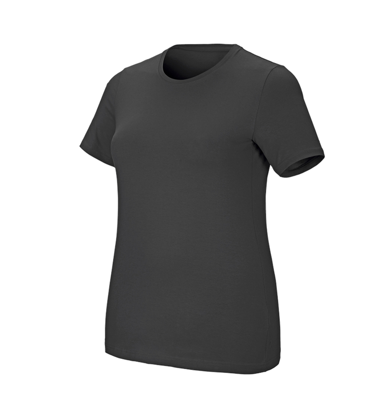 Shirts & Co.: e.s. T-Shirt cotton stretch, Damen, plus fit + anthrazit 2