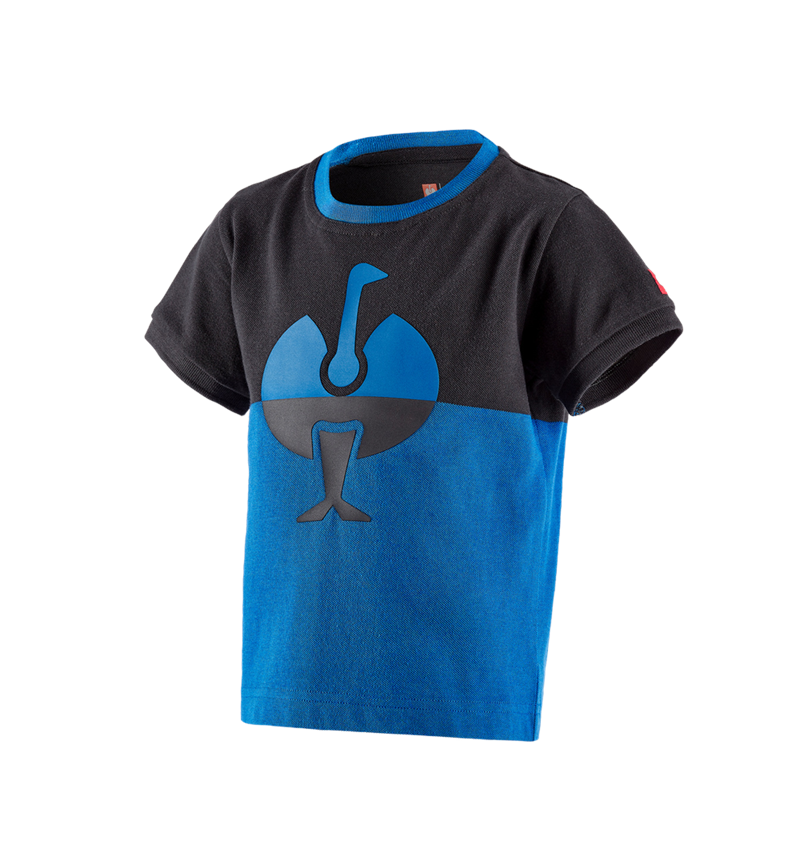 Shirts & Co.: e.s. Piqué-Shirt colourblock, Kinder + graphit/enzianblau 2