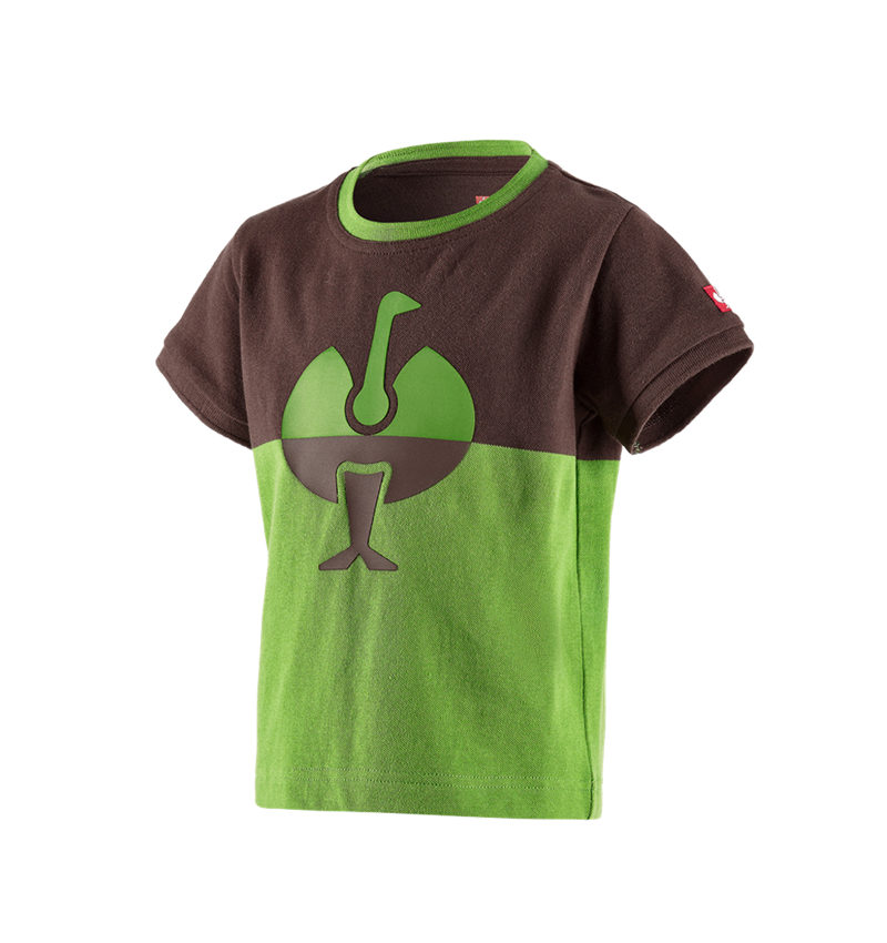 Shirts & Co.: e.s. Piqué-Shirt colourblock, Kinder + kastanie/seegrün 2