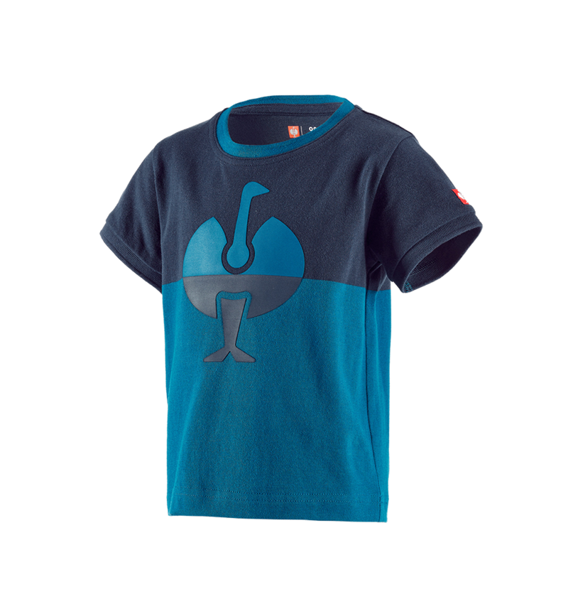 Themen: e.s. Piqué-Shirt colourblock, Kinder + dunkelblau/atoll 2