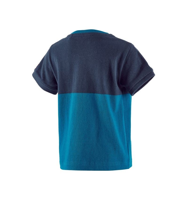 Themen: e.s. Piqué-Shirt colourblock, Kinder + dunkelblau/atoll 3