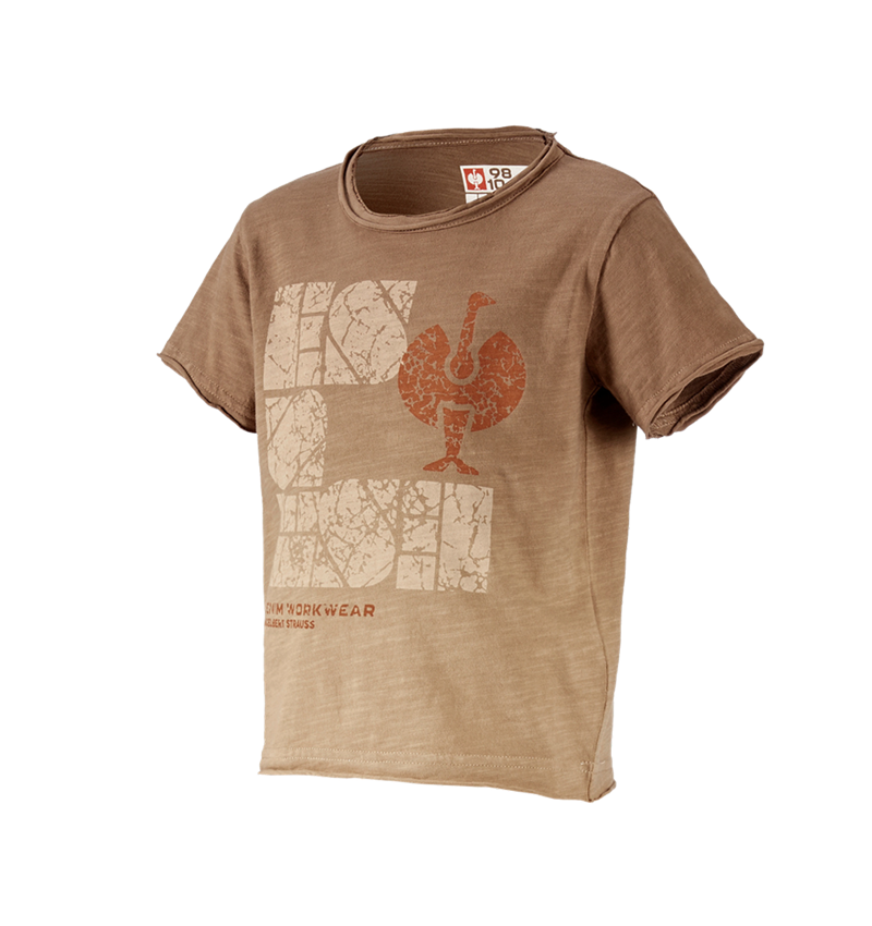 Shirts & Co.: e.s. T-Shirt denim workwear, Kinder + hellbraun vintage 1