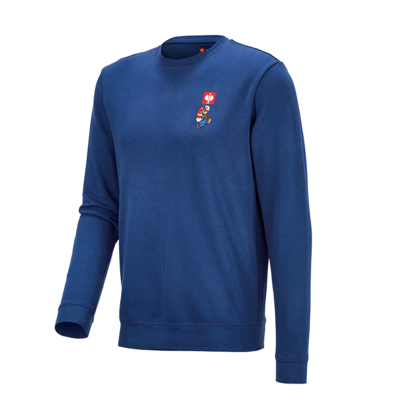 Shirts & Co.: Super Mario Sweatshirt, Herren + alkaliblau 2