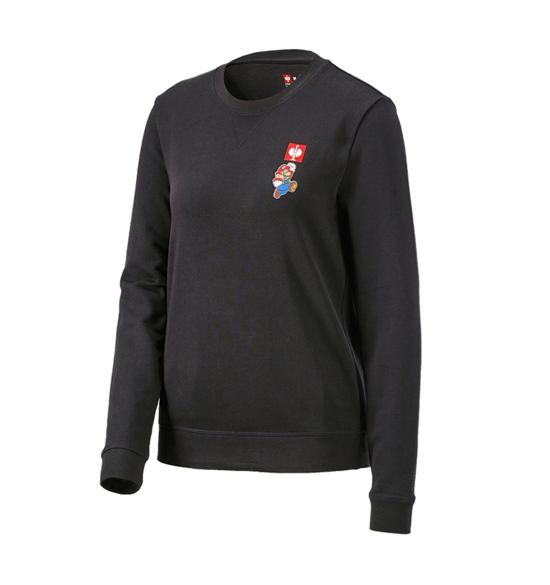 Bekleidung: Super Mario Sweatshirt, Damen + schwarz 1