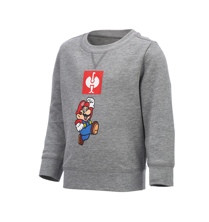 Kollaborationen: Super Mario Sweatshirt, Kinder + graumeliert