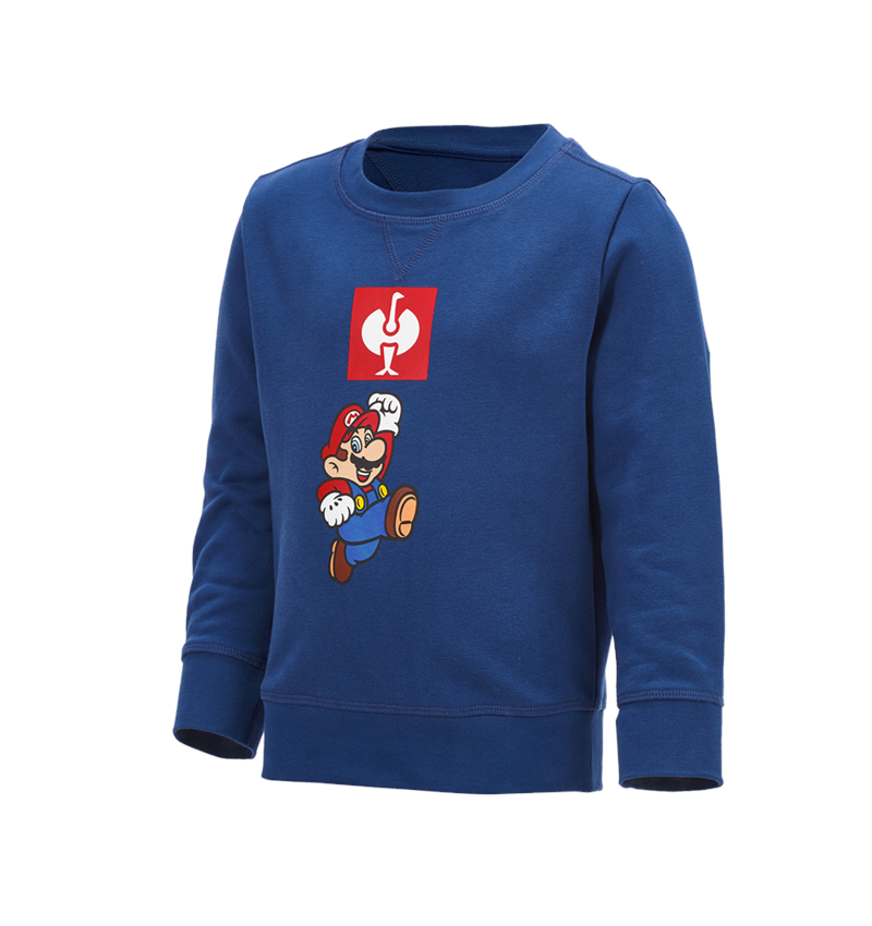 Kollaborationen: Super Mario Sweatshirt, Kinder + alkaliblau 1