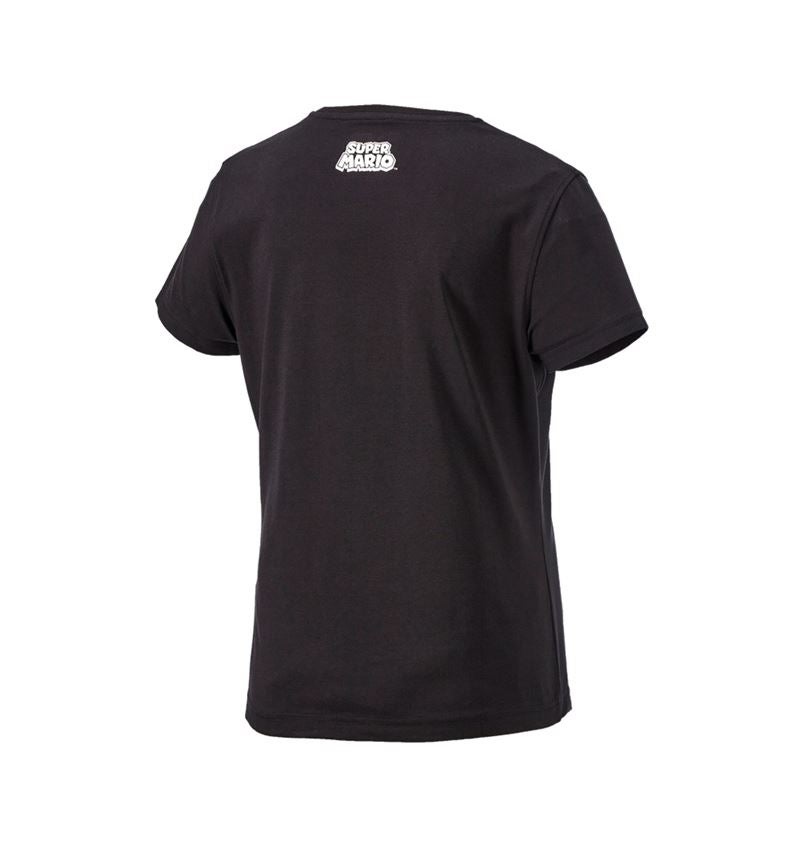Shirts & Co.: Super Mario T-Shirt, Damen + schwarz 3