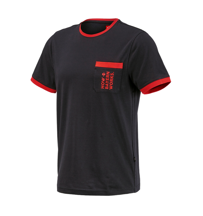 Kollaborationen: FCB Premium T-Shirt Cotton Stretch Pocket + black/straussred 7