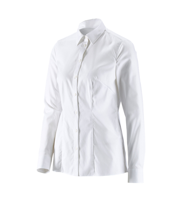 Shirts & Co.: e.s. Business Bluse cotton stretch, Damen reg. fit + weiß 2