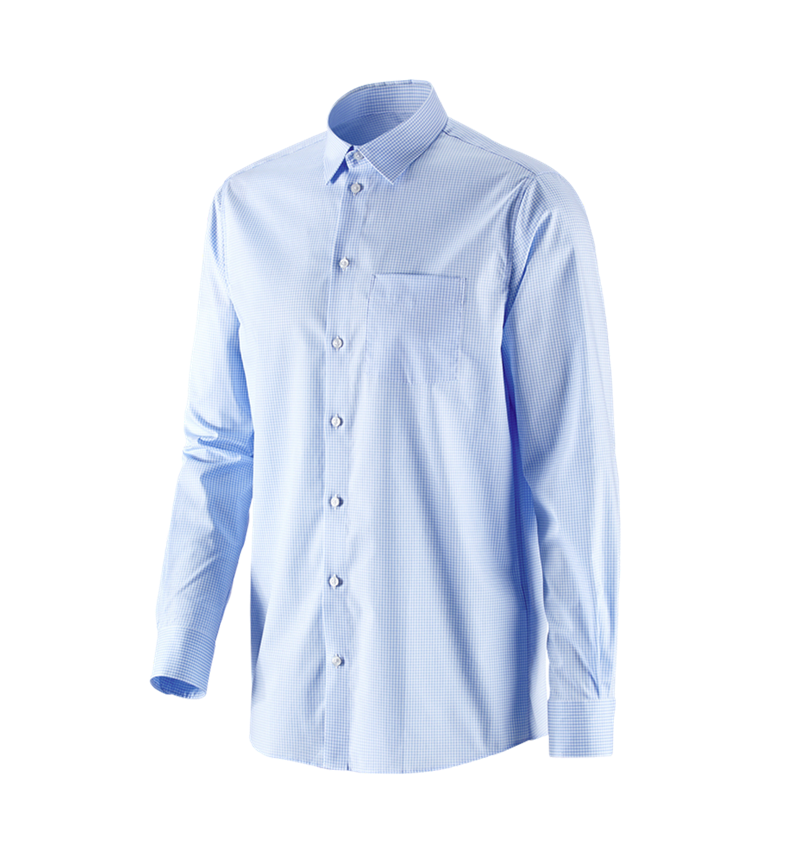 Shirts & Co.: e.s. Business Hemd cotton stretch, comfort fit + frostblau kariert 4