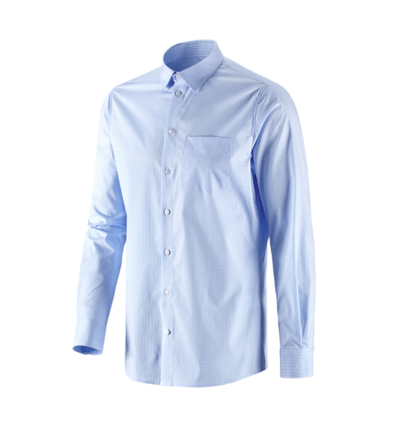 Shirts & Co.: e.s. Business Hemd cotton stretch, regular fit + frostblau kariert 3