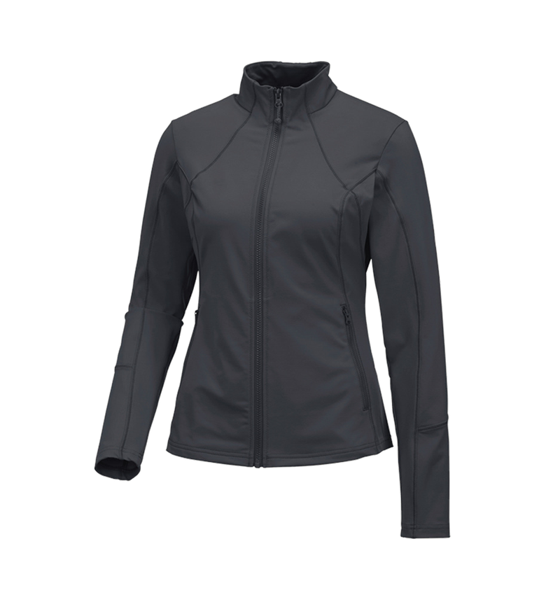 Shirts & Co.: e.s. Funktions Sweatjacke solid, Damen + anthrazit 1