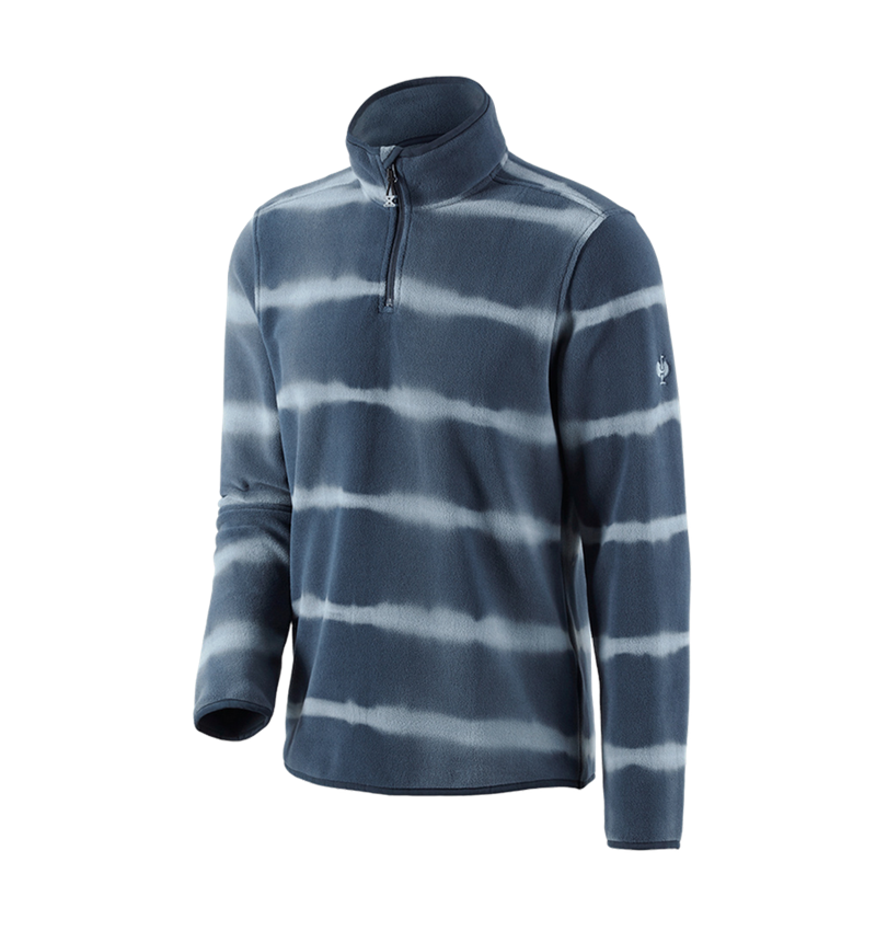 Shirts & Co.: Fleece Troyer tie-dye e.s.motion ten + schieferblau/rauchblau 3