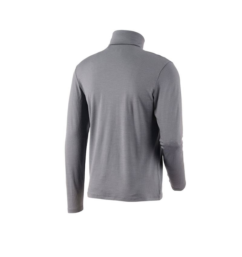 Shirts & Co.: Rollkragenshirt Merino e.s.trail + basaltgrau/acidgelb 3