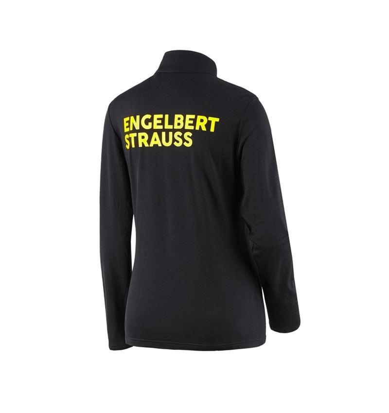 Shirts & Co.: Troyer Merino e.s.trail, Damen + schwarz/acidgelb 3