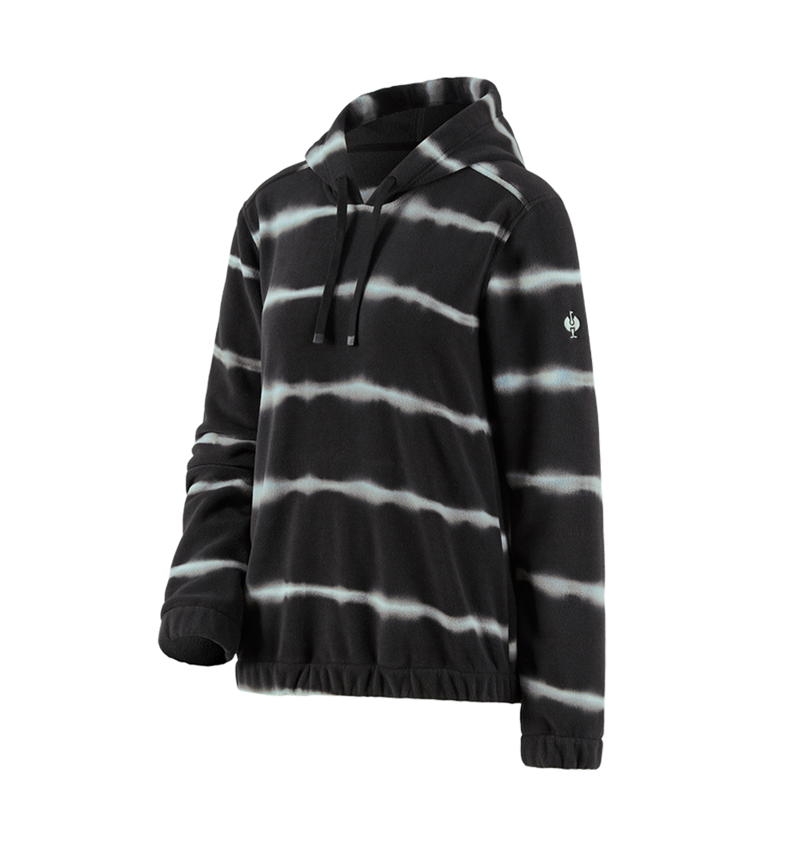 Shirts & Co.: Fleece Hoody tie-dye e.s.motion ten, Damen + oxidschwarz/magnetgrau