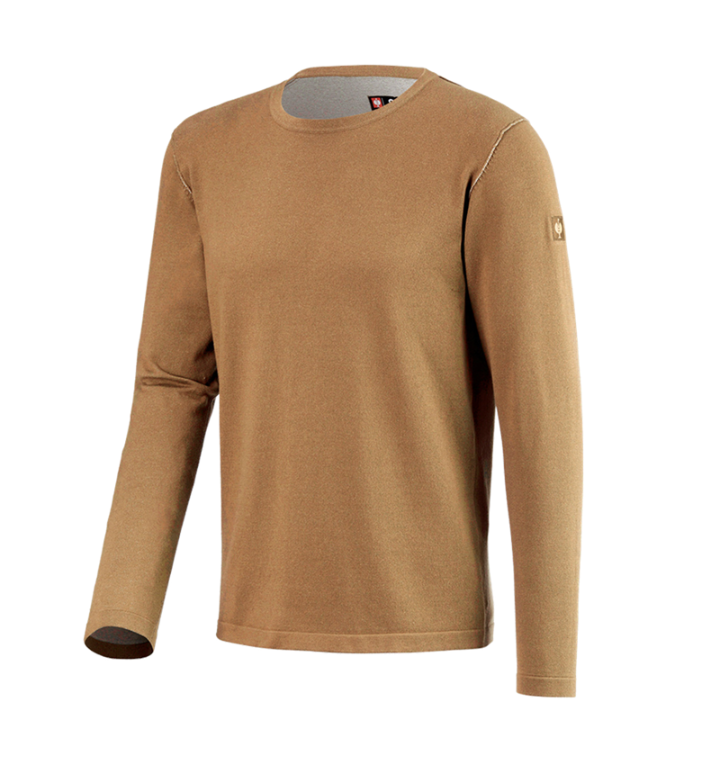 Shirts & Co.: Strickpullover e.s.iconic + mandelbraun 8