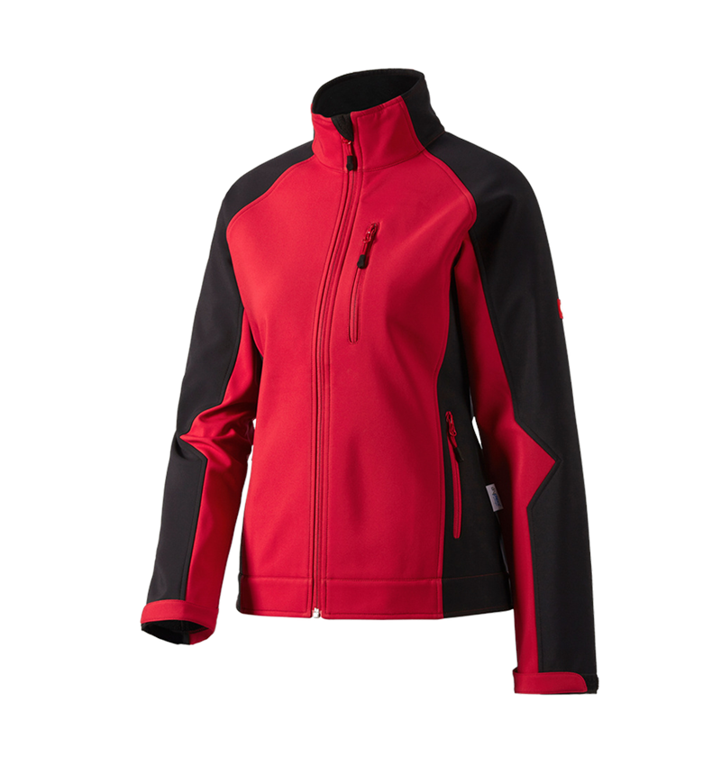 Installateur / Klempner: Damen Softshelljacke dryplexx® softlight + rot/schwarz 4