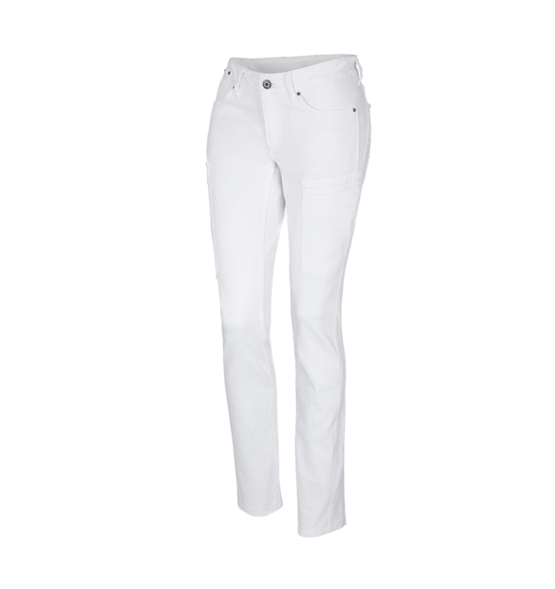 Hosen: e.s. 7-Pocket-Jeans, Damen + weiß 4