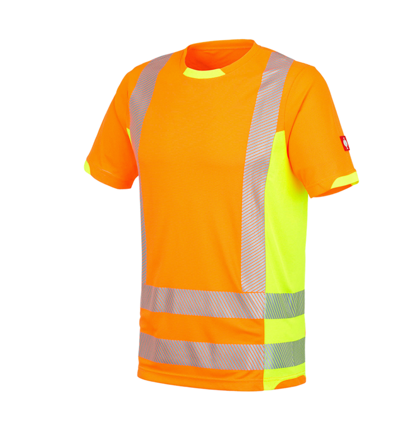 Shirts & Co.: Warnschutz Funktions T-Shirt e.s.motion 2020 + warnorange/warngelb 1