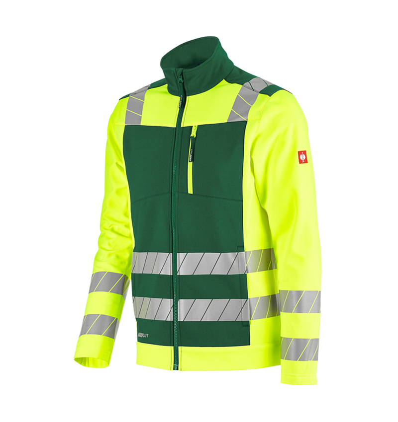 Themen: Warnschutz Softshelljacke e.s.motion 24/7 + grün/warngelb 6