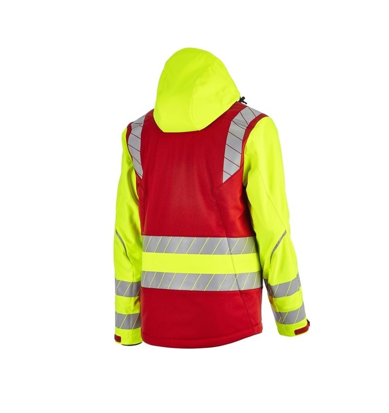 Jacken: Warnschutz Winter Softshelljacke e.s.motion 24/7 + rot/warngelb 5