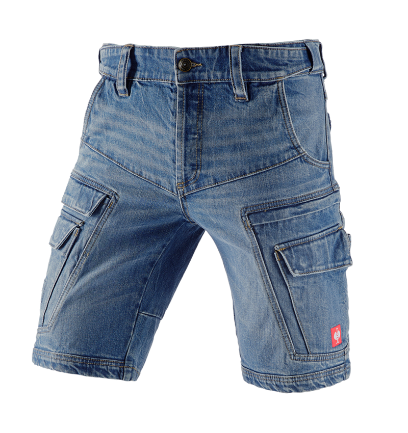 Hosen: e.s. Cargo Worker-Jeans-Short POWERdenim + stonewashed 2