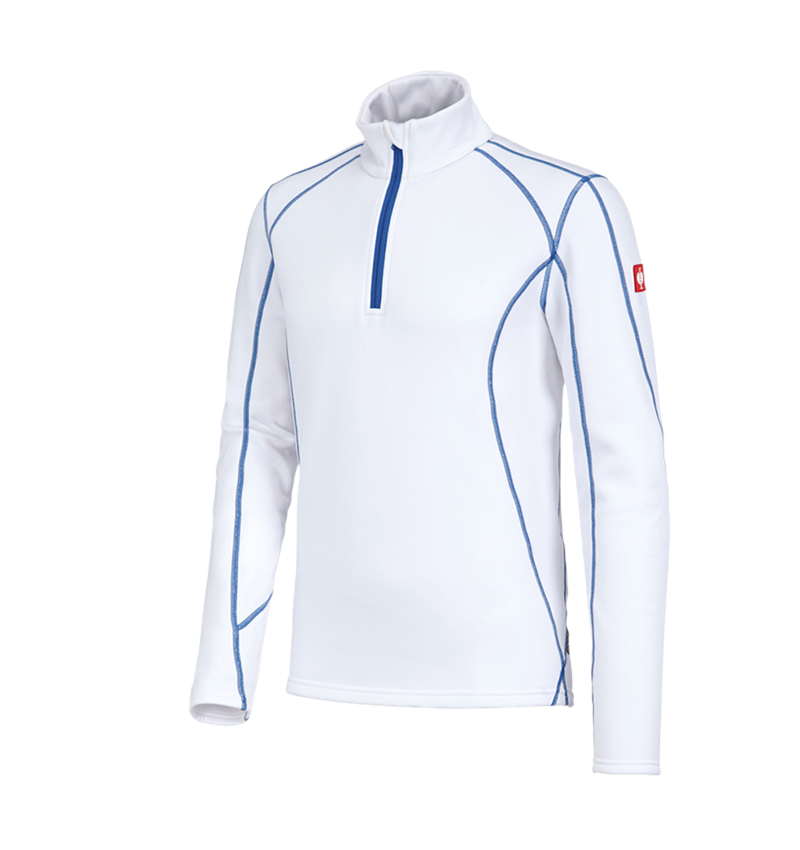 Shirts & Co.: Funkt.-Troyer thermo stretch e.s.motion 2020 + weiß/enzianblau 2