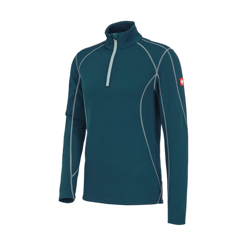 Shirts & Co.: Funkt.-Troyer thermo stretch e.s.motion 2020 + seeblau/platin 2