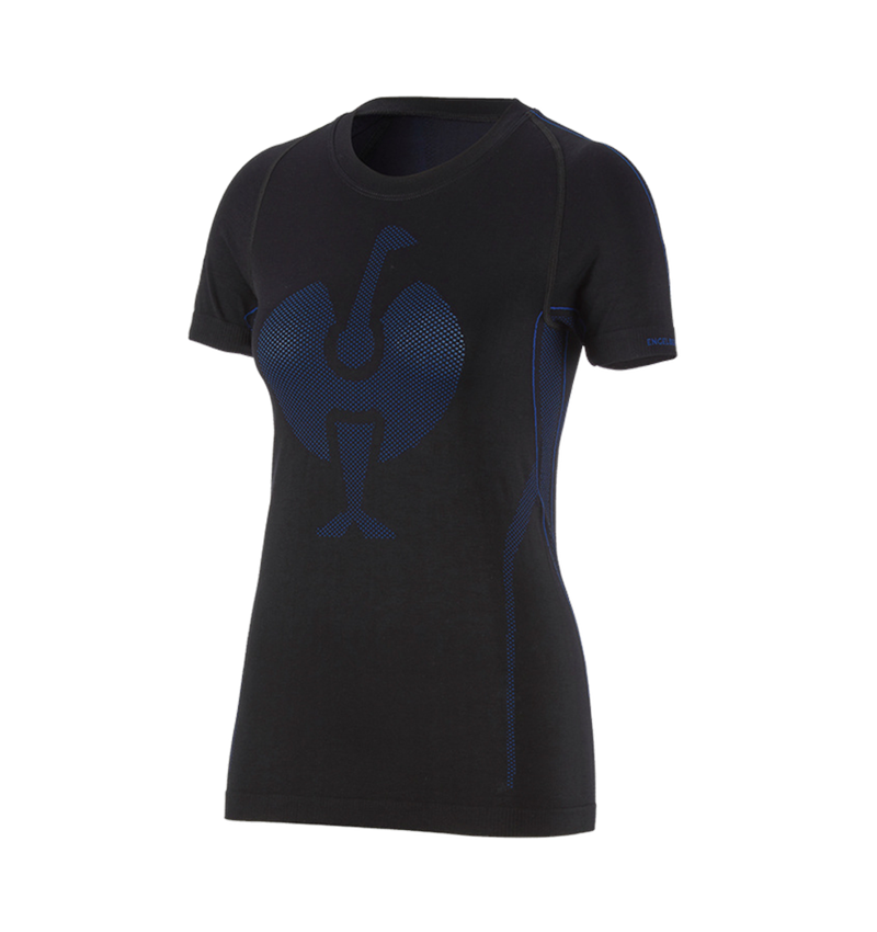 Kälte: e.s. Funktions-T-Shirt seamless - warm, Damen + schwarz/enzianblau 2