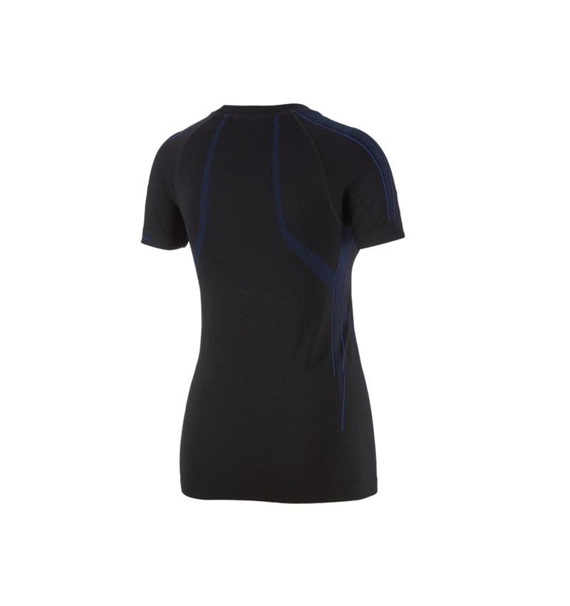 Kälte: e.s. Funktions-T-Shirt seamless - warm, Damen + schwarz/enzianblau 3