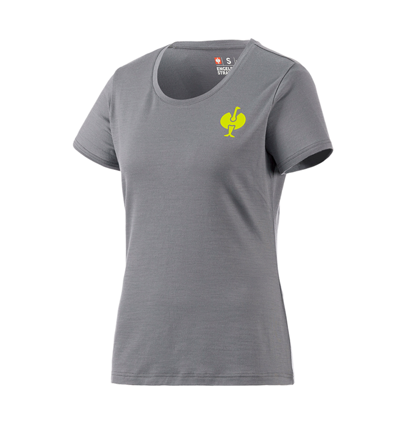 Themen: T-Shirt Merino e.s.trail, Damen + basaltgrau/acidgelb 2
