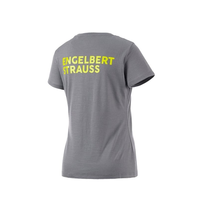 Themen: T-Shirt Merino e.s.trail, Damen + basaltgrau/acidgelb 3