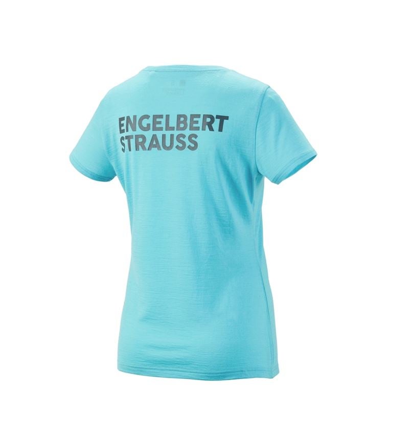 Shirts & Co.: T-Shirt Merino e.s.trail, Damen + lapistürkis/anthrazit 5