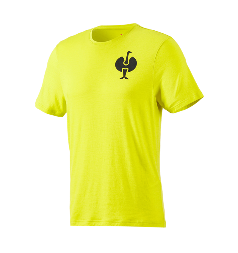 Shirts & Co.: T-Shirt Merino e.s.trail + acidgelb/schwarz 2