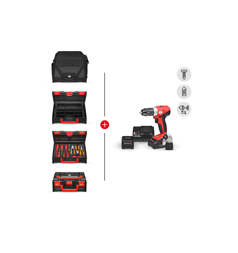 Werkzeuge: Werkzeug-Set Elekt+Multi Bohrschrauber+STRAUSSbox + schwarz