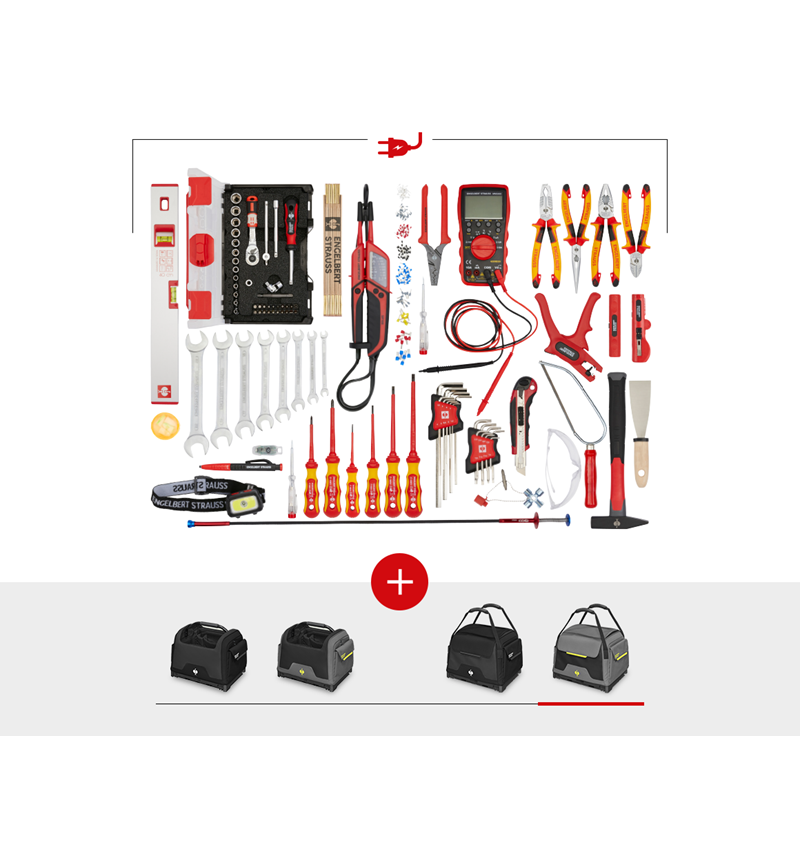 STRAUSSbox System: Werkzeug-Set Elektro Profi inkl. STRAUSSbox + basaltgrau/acidgelb